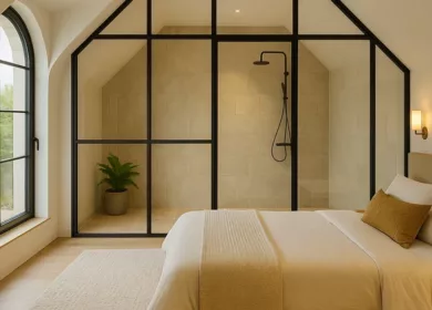 Aménagement d'une suite parentale avec dressing, sous combles, par RGE 35 à Saint-Malo